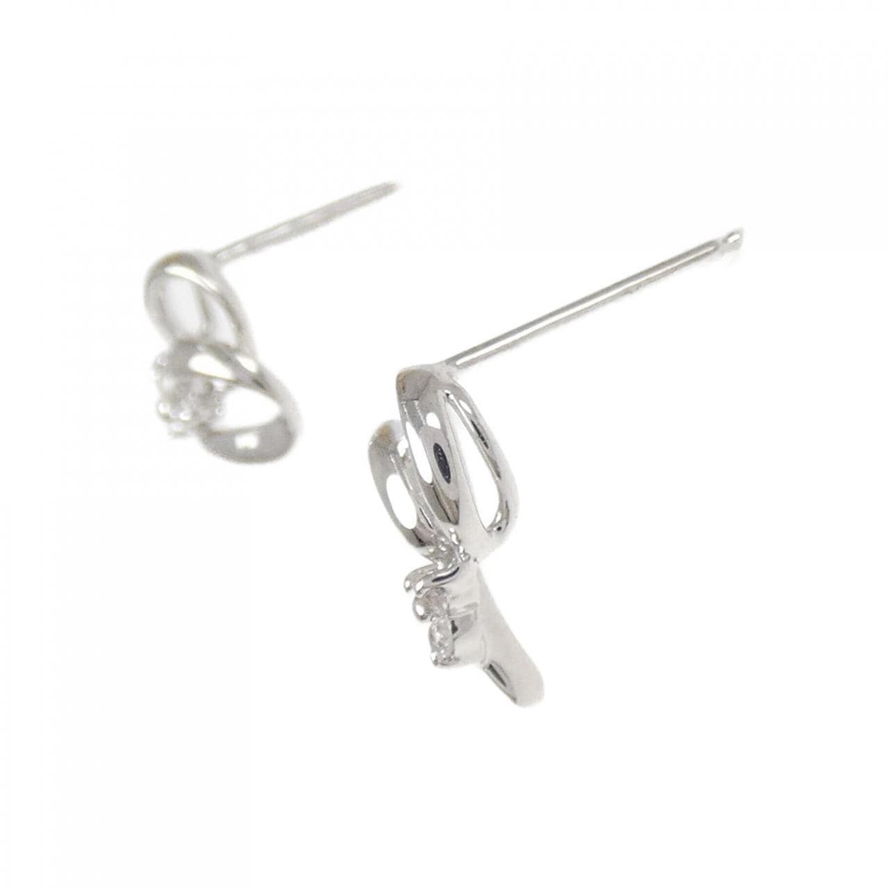 K14WG ハート ダイヤモンド ピアス 0.04CT