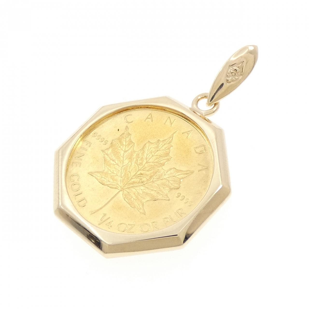 K18YG frame coin pendant