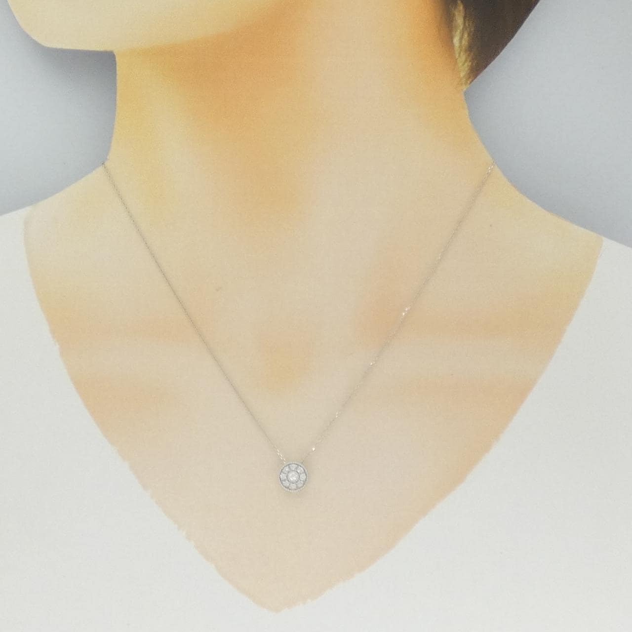 K10WG ダイヤモンド ネックレス 0.17CT