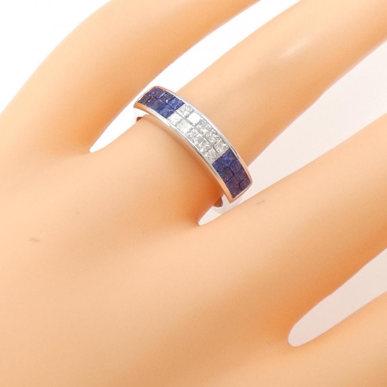 K18WG サファイヤ リング 0.75CT