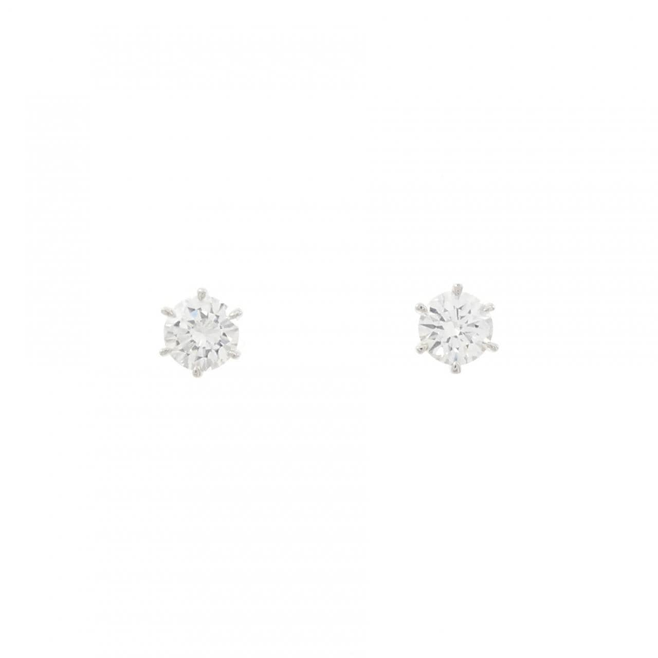 【リメイク】PT900/ST ダイヤモンド ピアス 0.305CT 0.307CT D VS1-2 VG