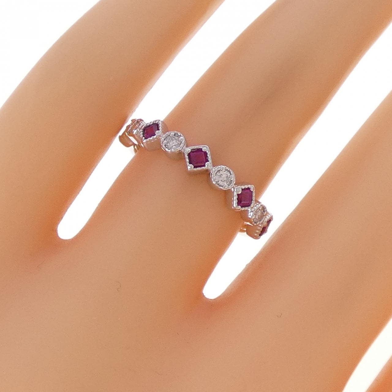 K18WG ルビー リング 0.25CT