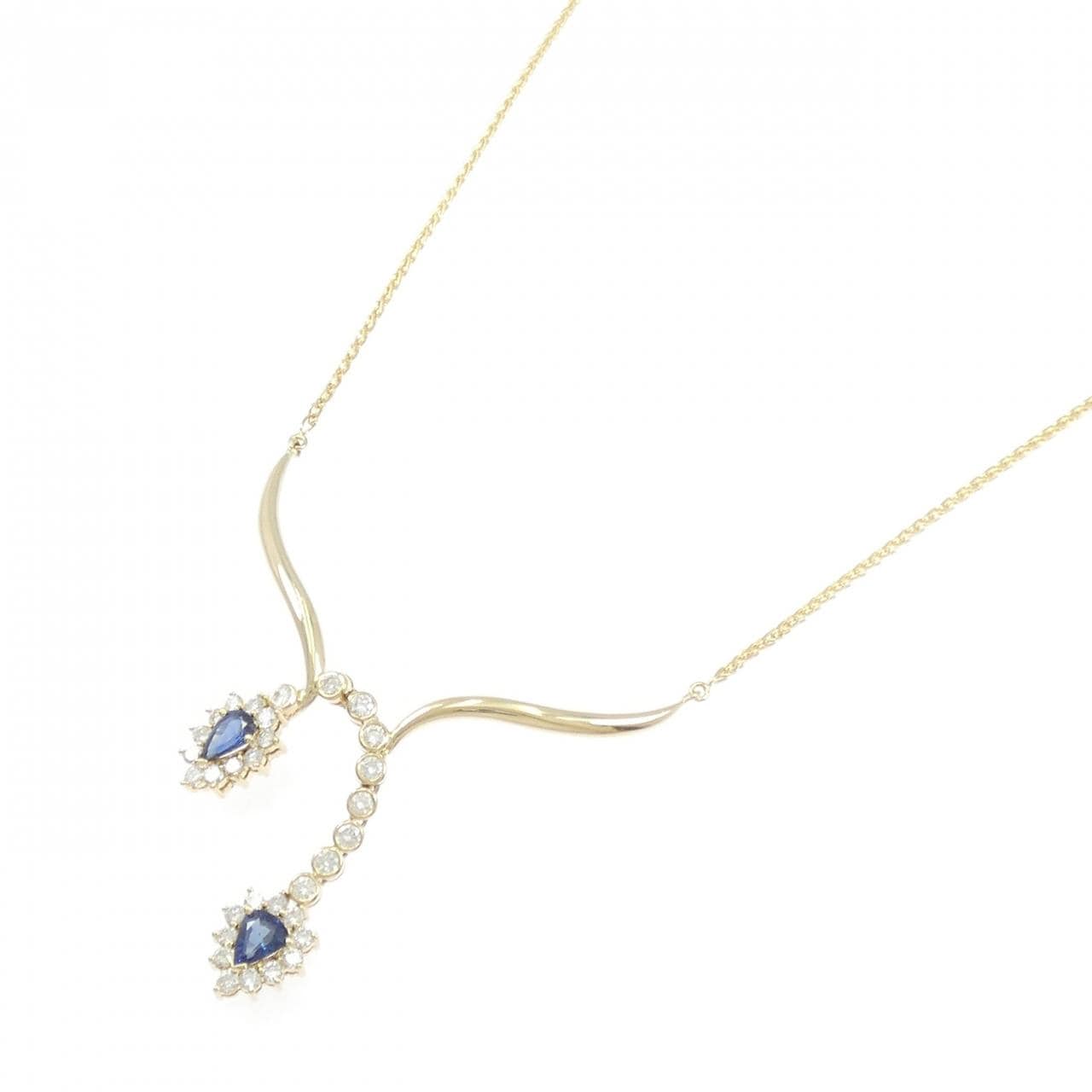 K18YG/750YG サファイヤ ネックレス 1.36CT