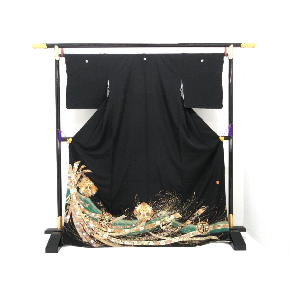 【未使用品】留袖　Ｋａｎｓａｉ　友禅金彩加工　下り藤