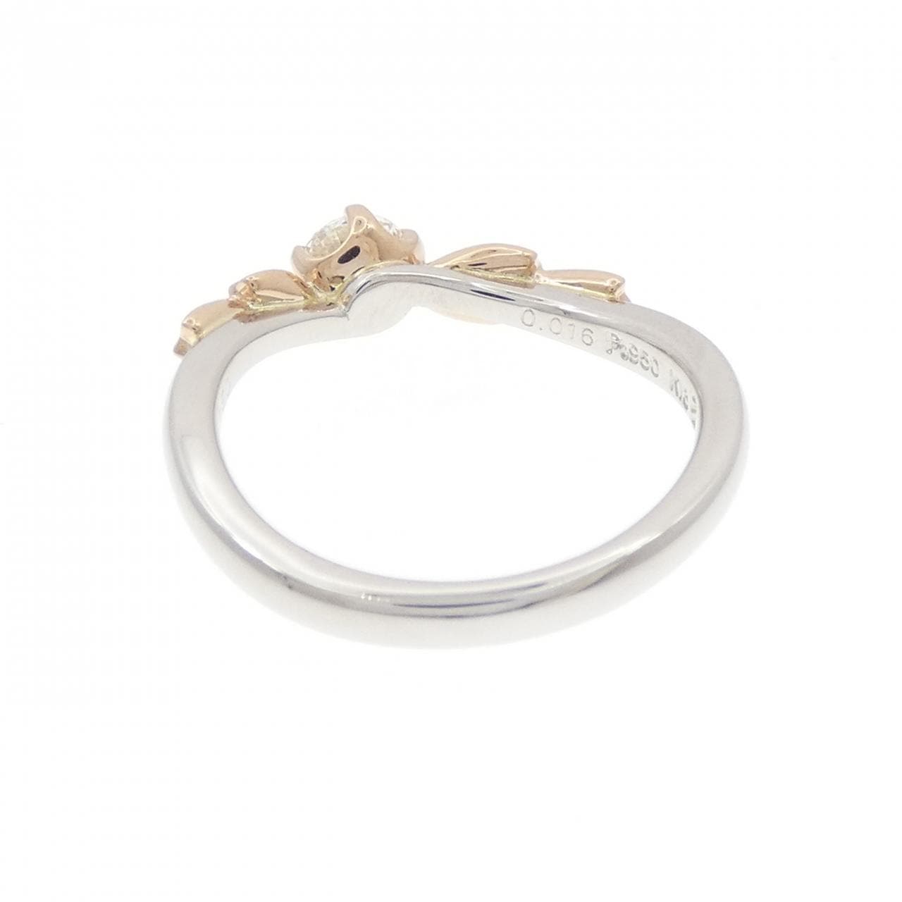 PT950/K18PG ダイヤモンド リング 0.250CT F VS1 3EXT H＆C