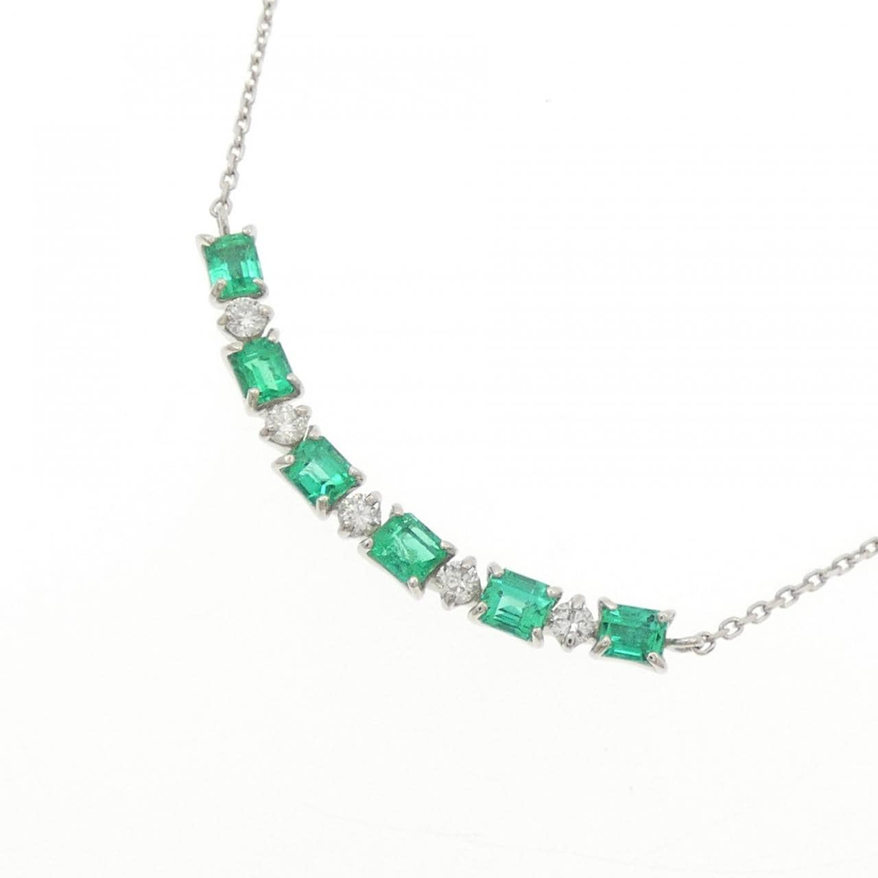 PT900/PT850 エメラルド ネックレス 0.52CT