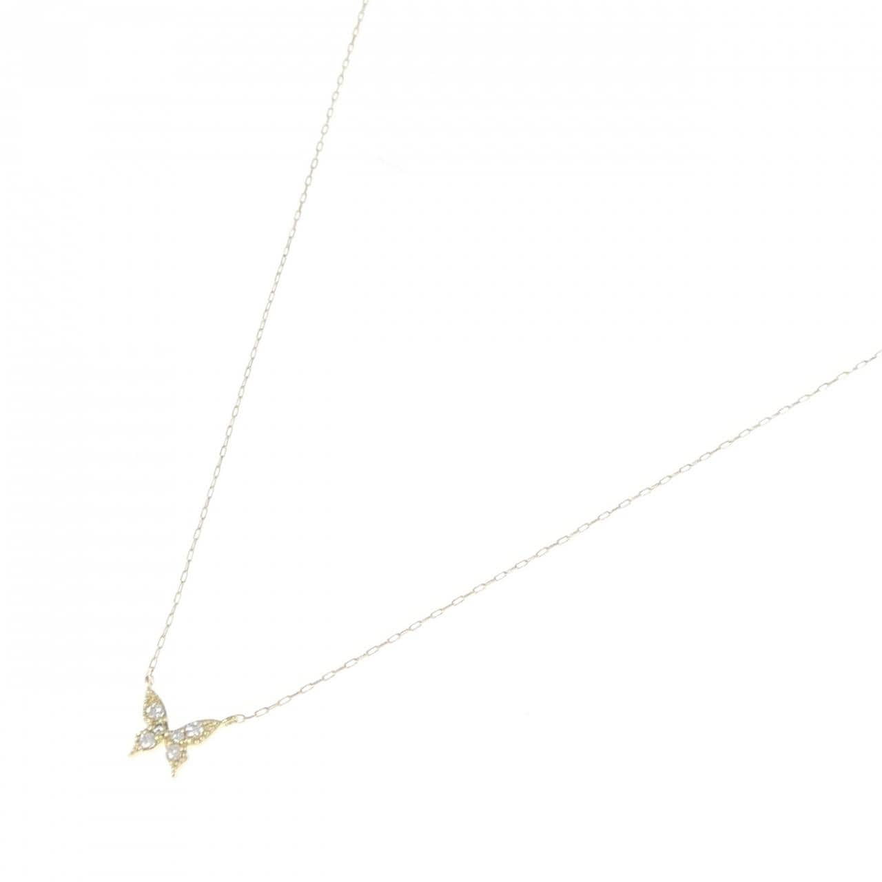 【新品】K18YG バタフライ ダイヤモンド ネックレス 0.05CT