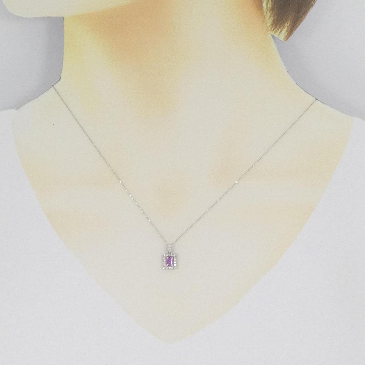 【新品】PT900/PT850 サファイヤ ネックレス 0.25CT