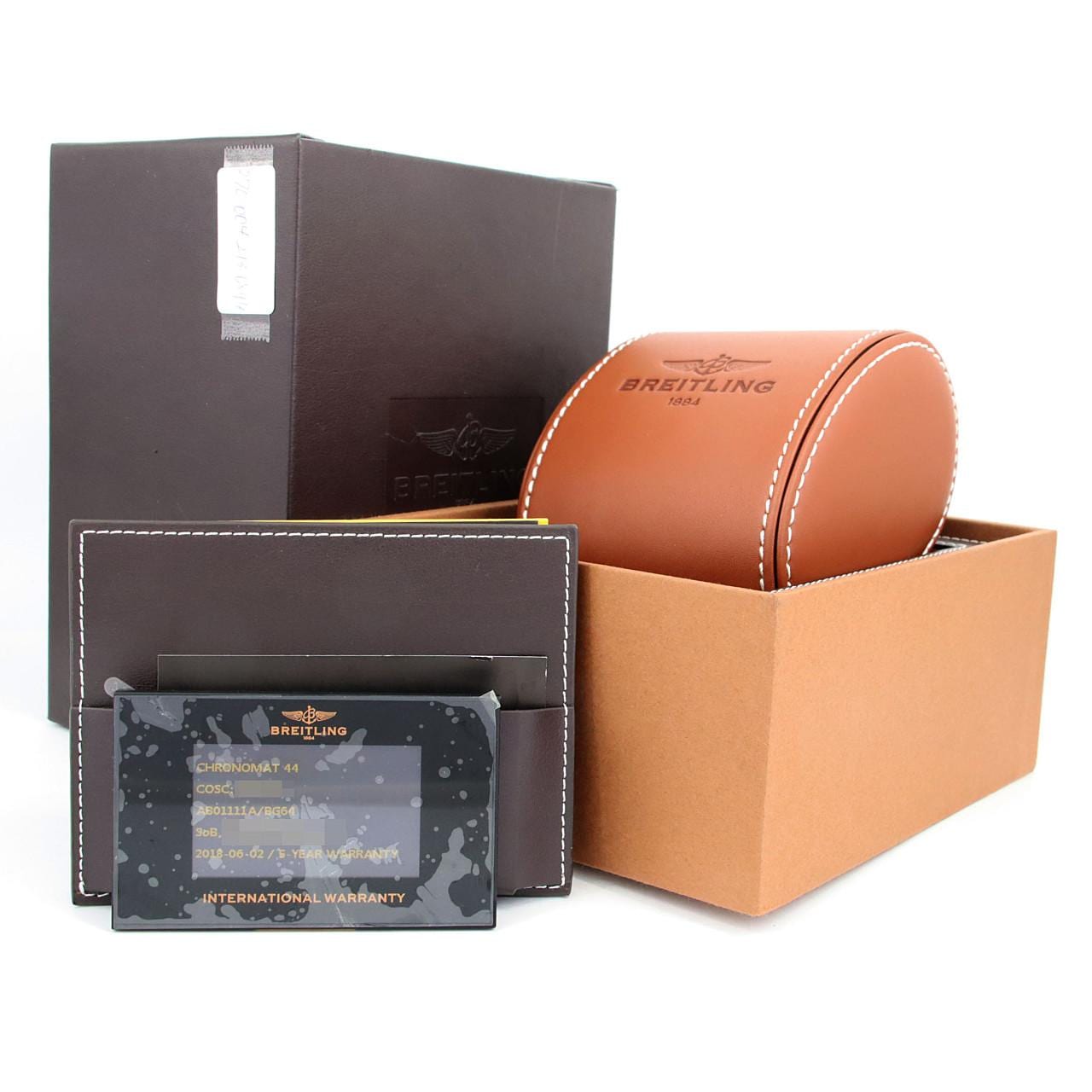 ブライトリング クロノマット44ブラックローマンマザーオブパール JAPAN LTD AB0111/S011B64PA SS 自動巻