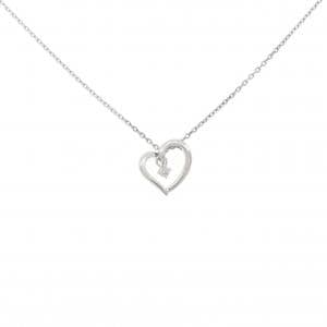 K10WG ハート ダイヤモンド ネックレス