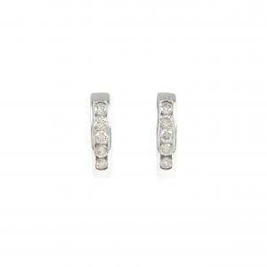 K18WG ダイヤモンド フープ ピアス 0.20CT