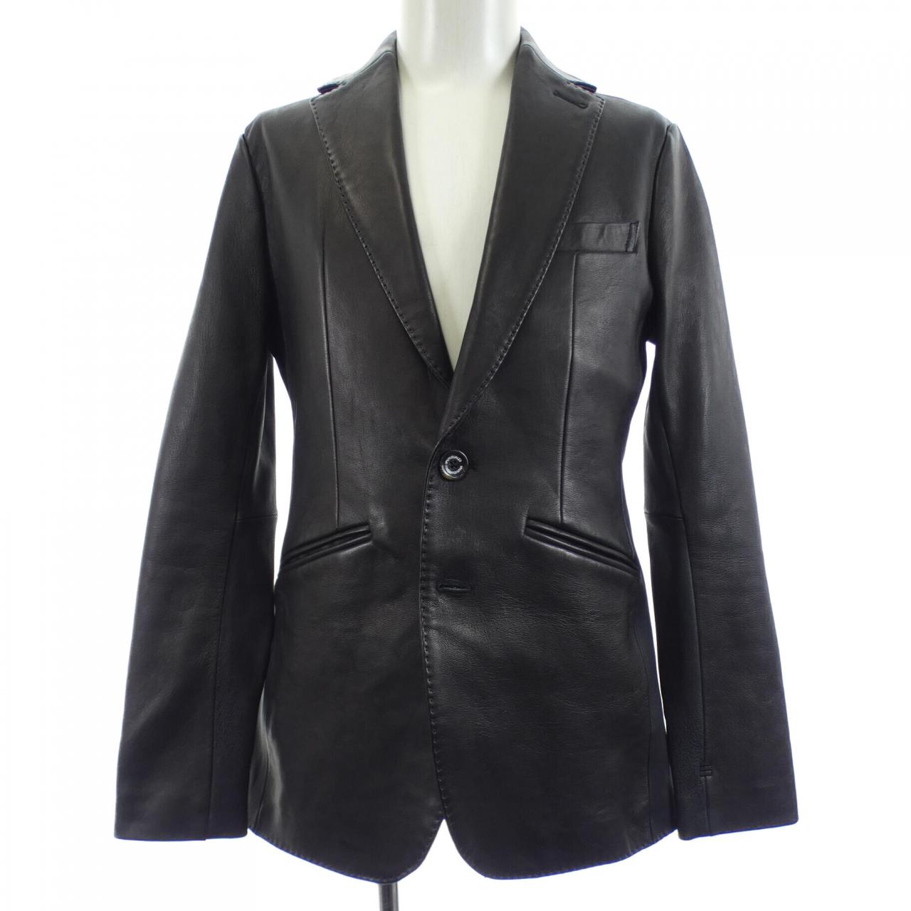 ウノピゥウノウグァーレトレリラックス 1PIU1UGUALE3 RELAX レザージャケット