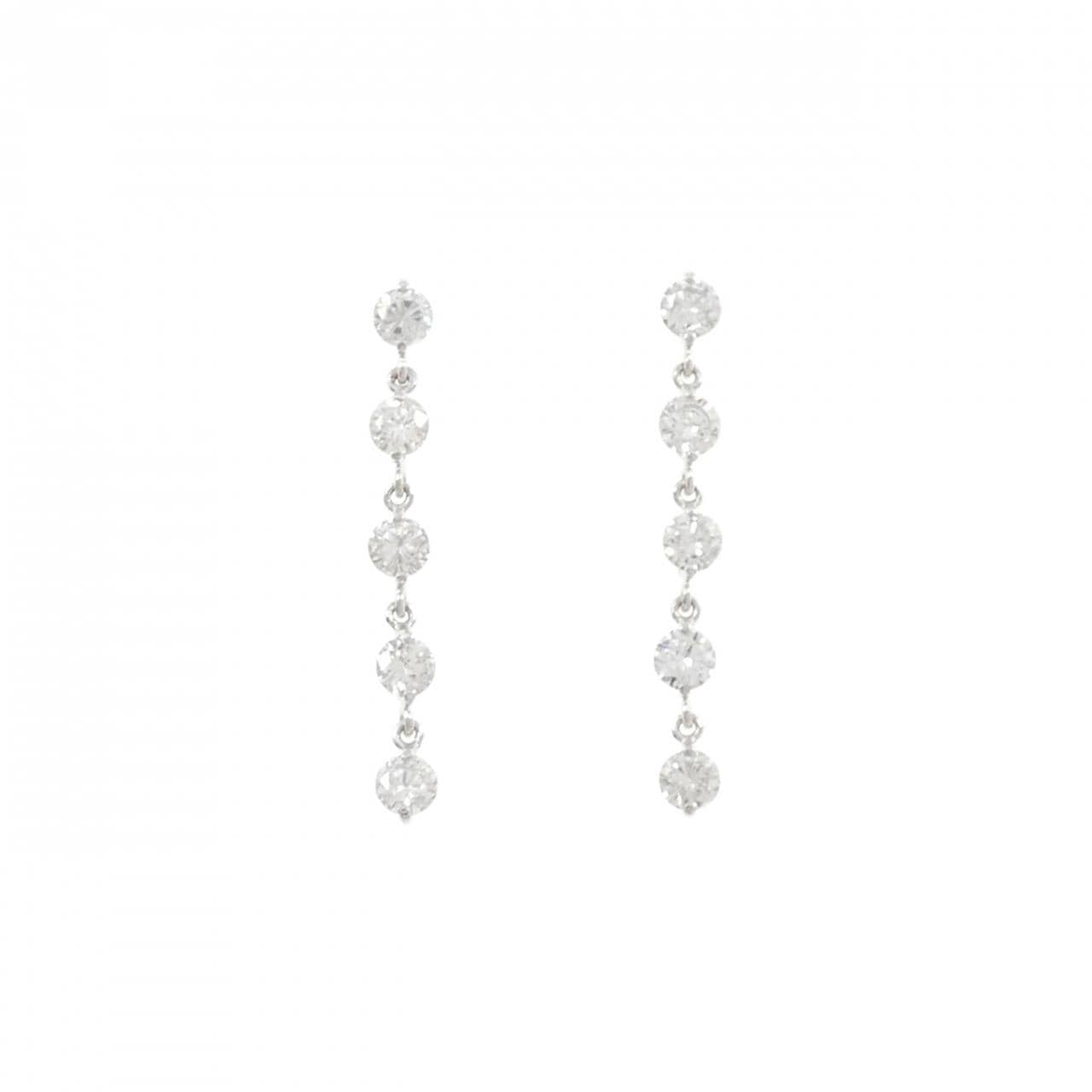 K18WG ダイヤモンド ピアス 1.22CT