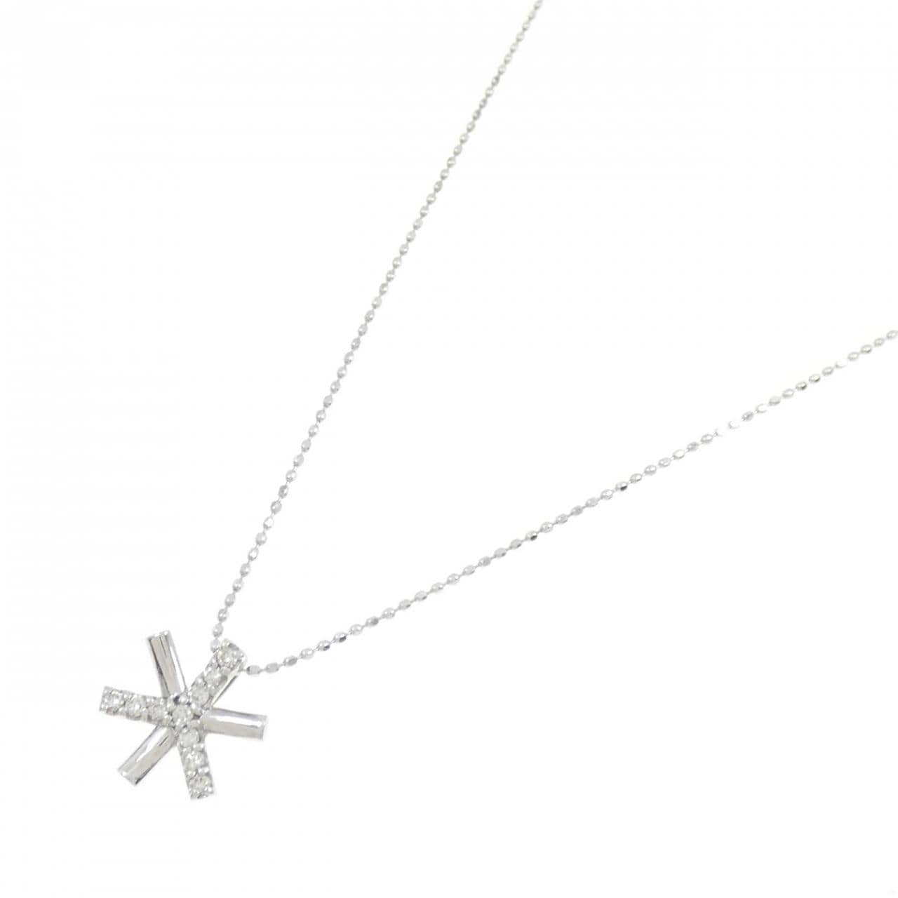 K18WG ダイヤモンド ネックレス 0.10CT