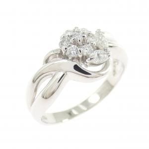 PT900 フラワー ダイヤモンド リング 0.21CT