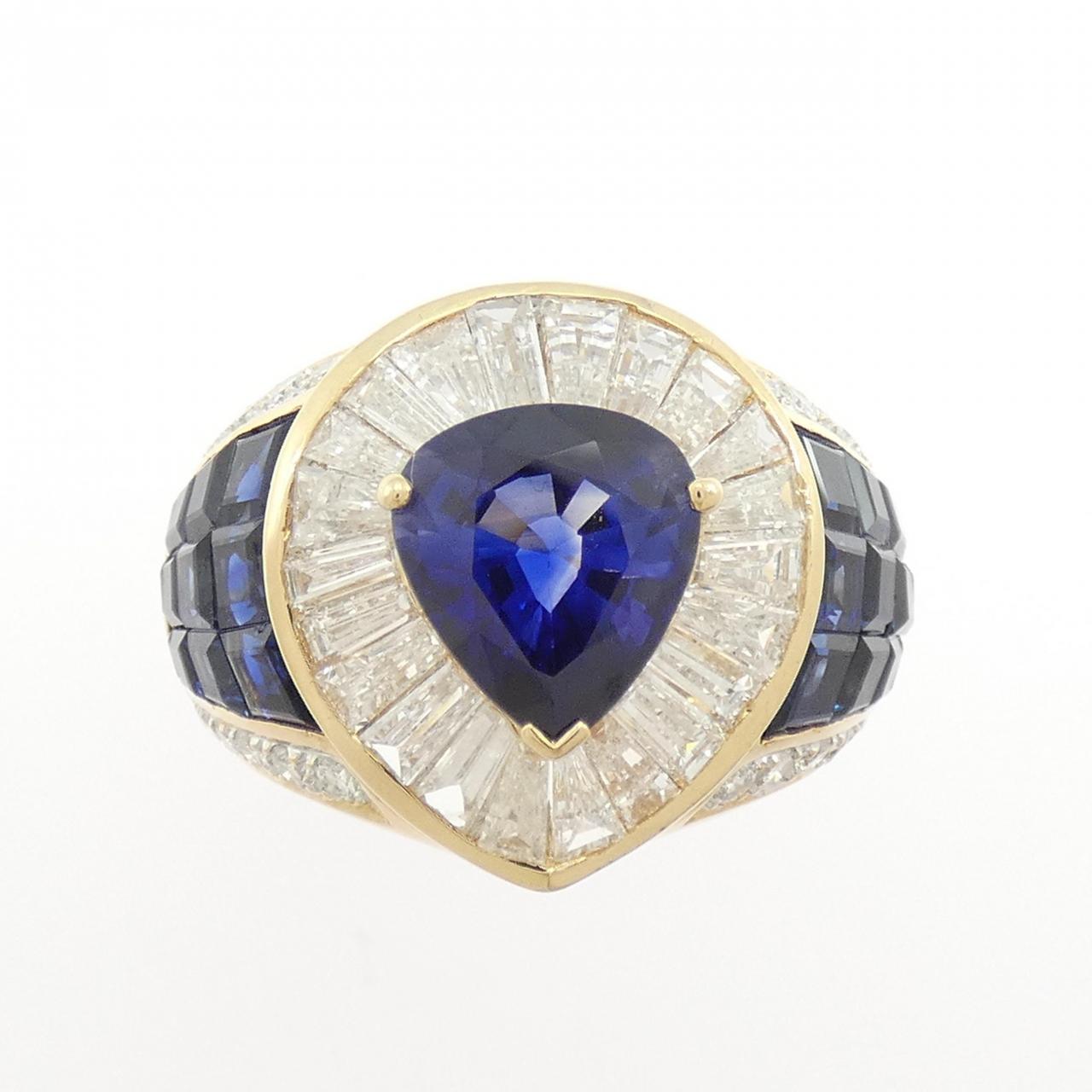 18KYG サファイヤ リング 3.05CT