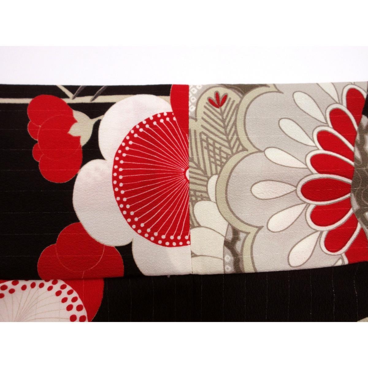 化繊　振袖　片身替わり