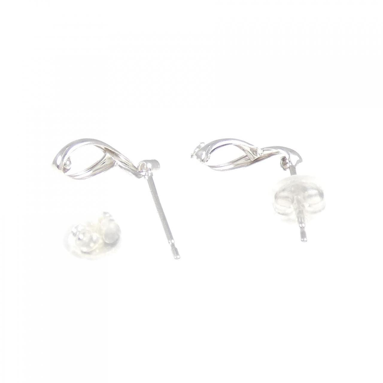 K14WG ダイヤモンド ピアス 0.04CT