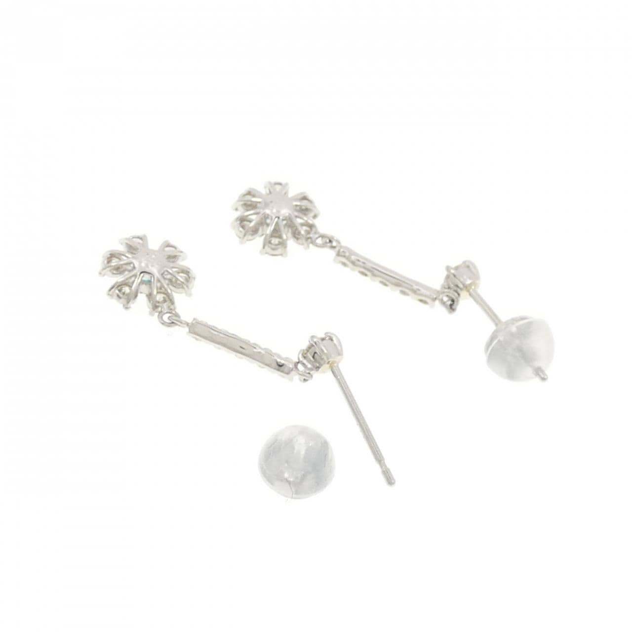 【新品】PT900 フラワー トルマリン ピアス 0.08CT