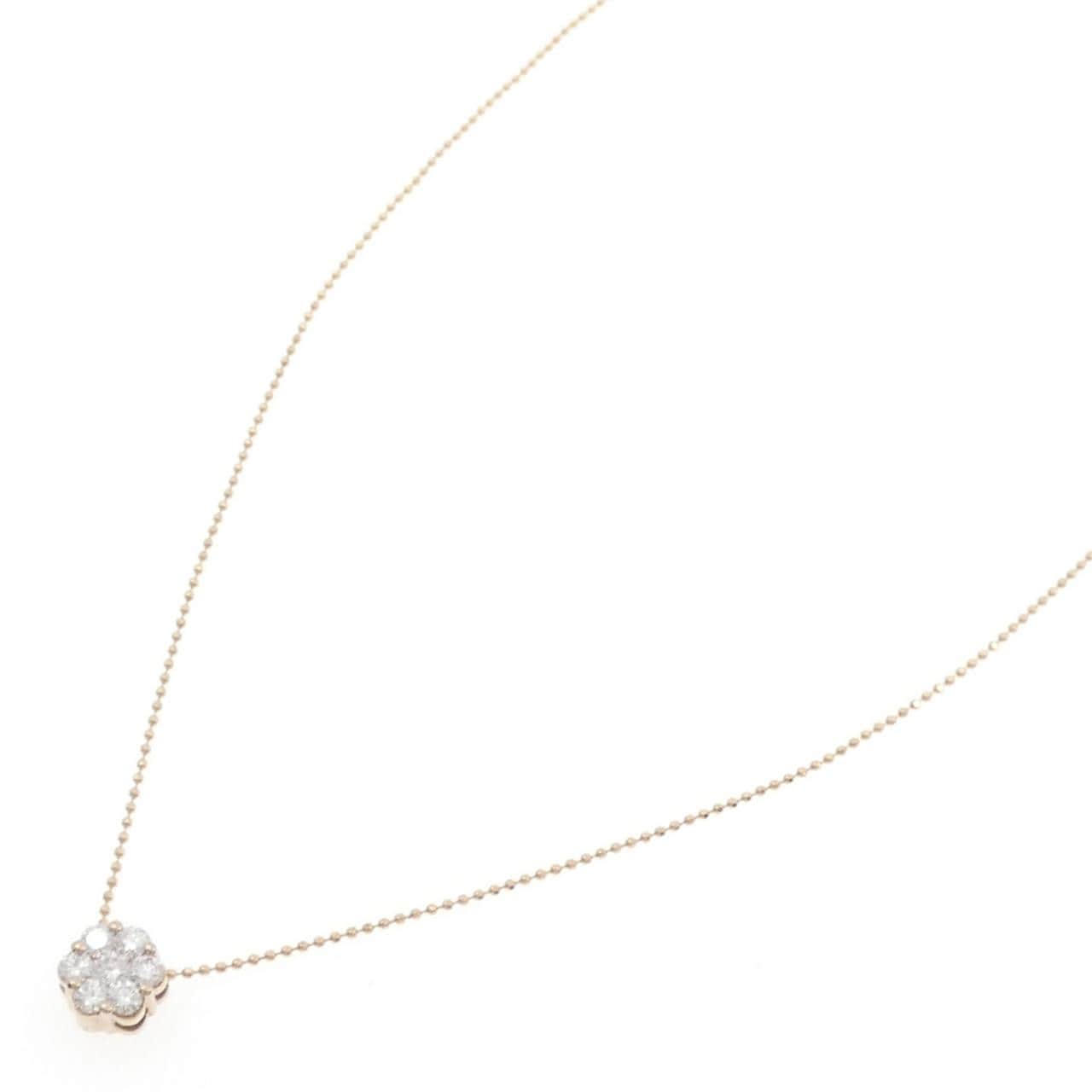 K18PG フラワー ダイヤモンド ネックレス 0.50CT