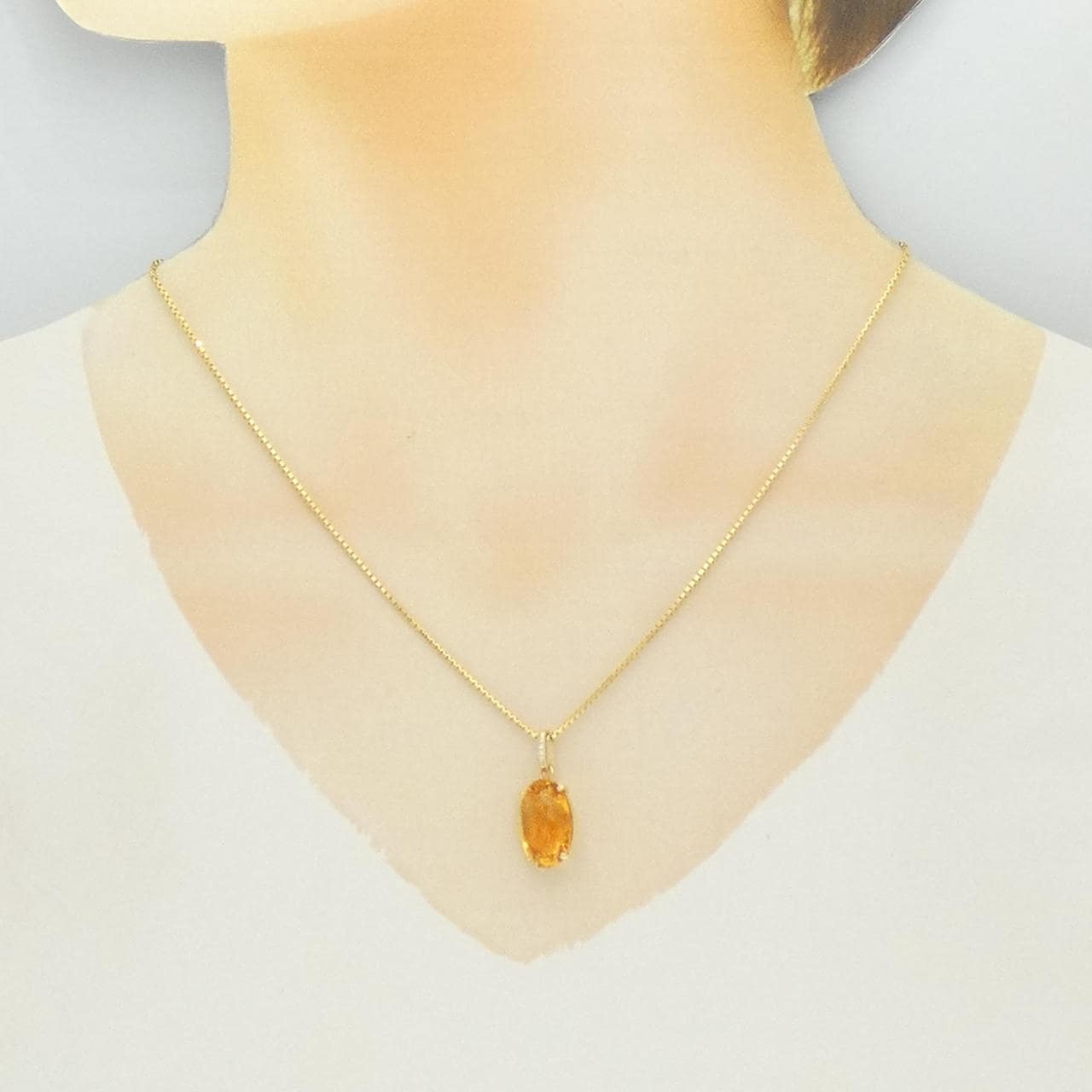 K18YG シトリン ネックレス