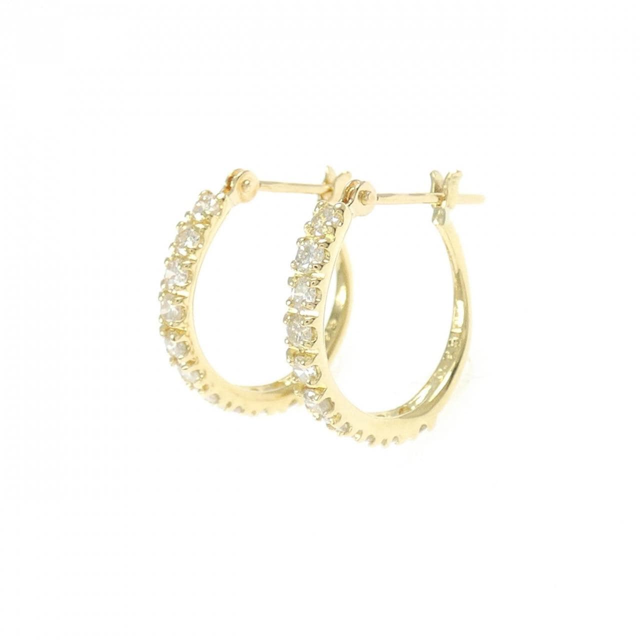K18YG ダイヤモンド フープ ピアス 0.50CT