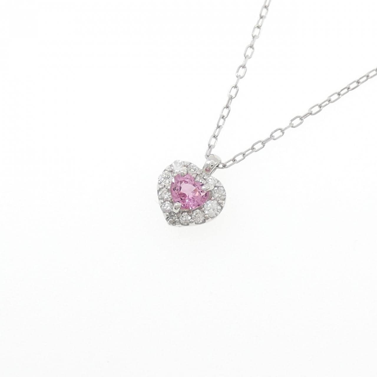 PT950/PT850 ハート サファイヤ ネックレス 0.245CT