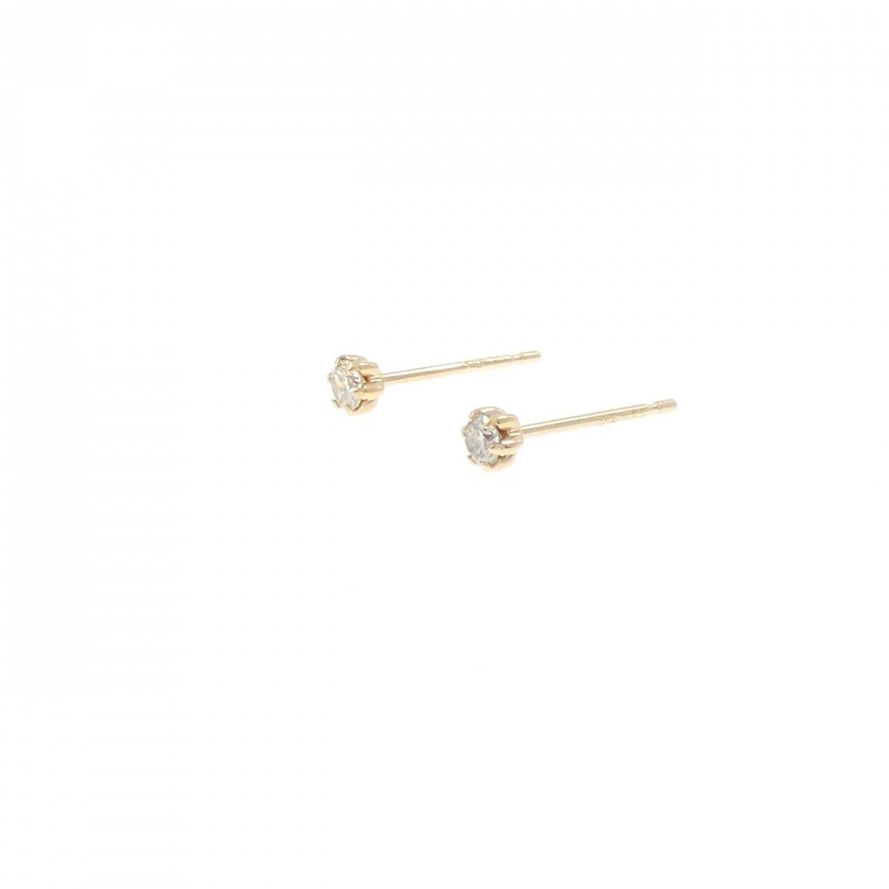 K18YG ソリティア ダイヤモンド ピアス 0.10CT