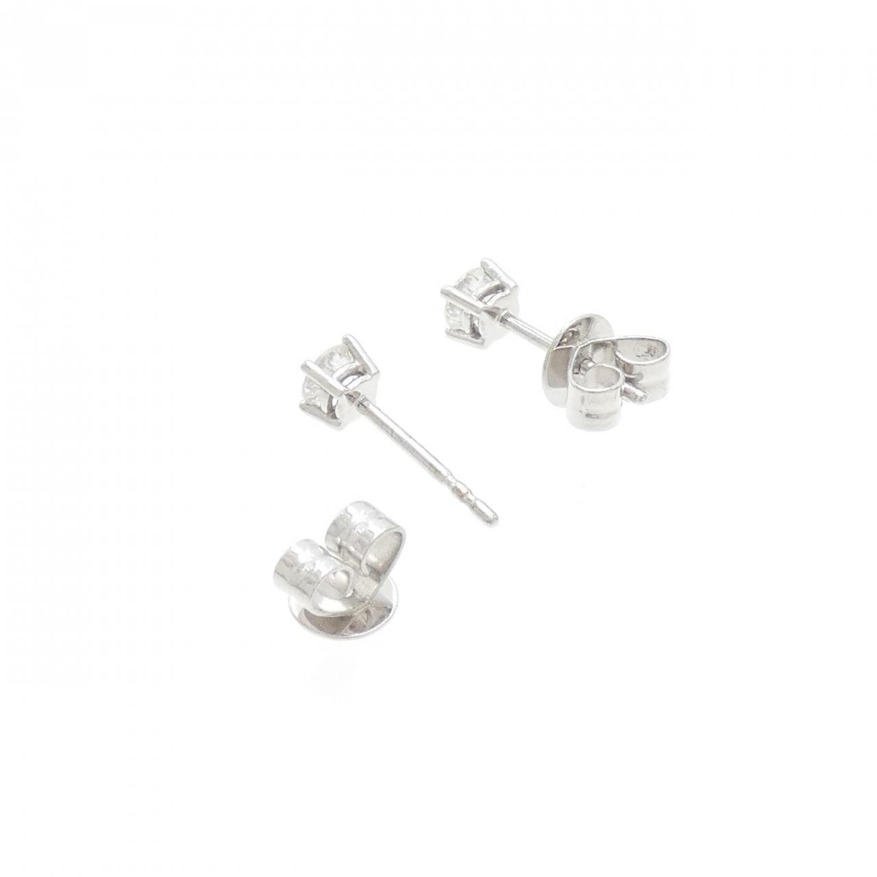 750WG ソリティア ダイヤモンド ピアス