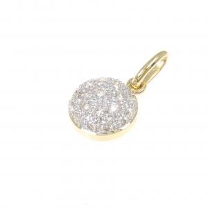 K18YG/K18WG パヴェ ダイヤモンド ペンダント 0.28CT