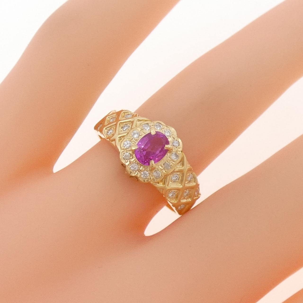 K18YG ルビー リング 0.4CT