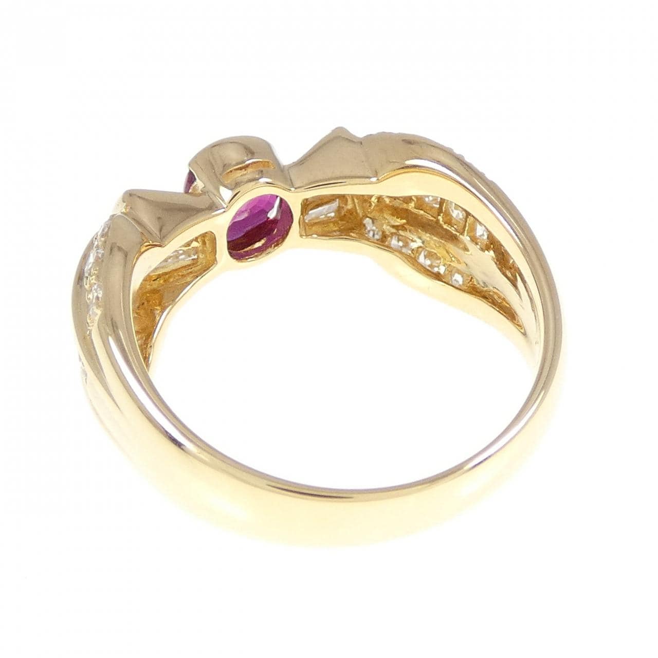K18YG ルビー リング 0.74CT