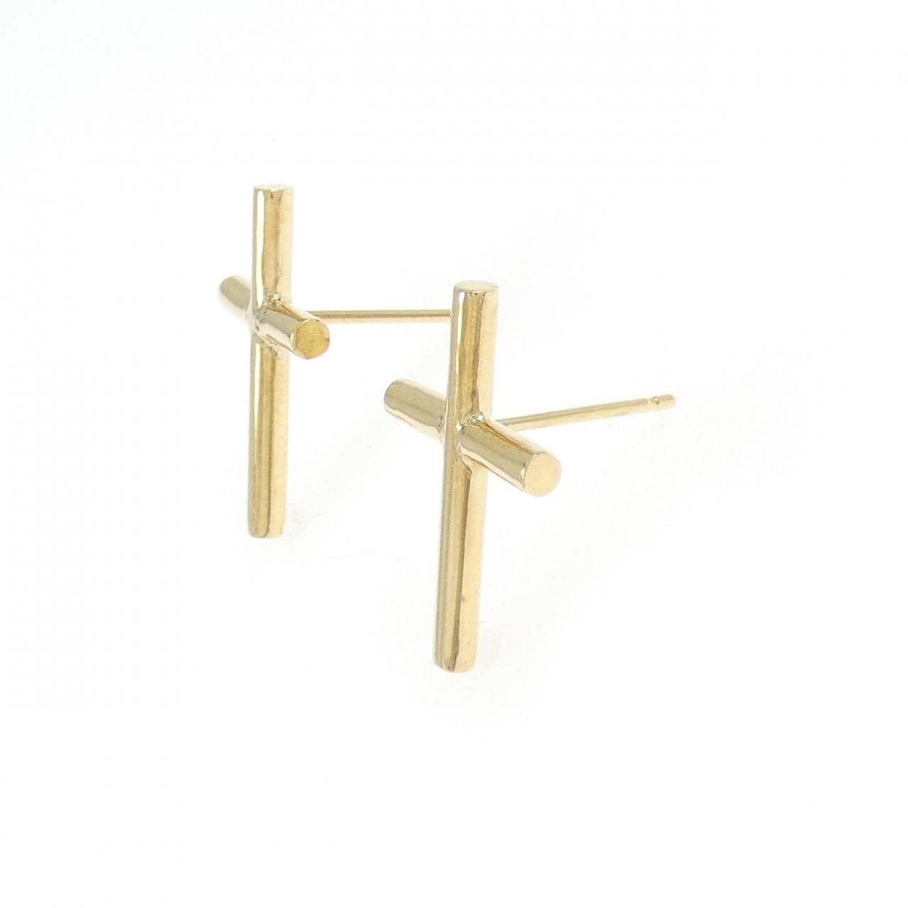 【新品】K18YG クロス ピアス