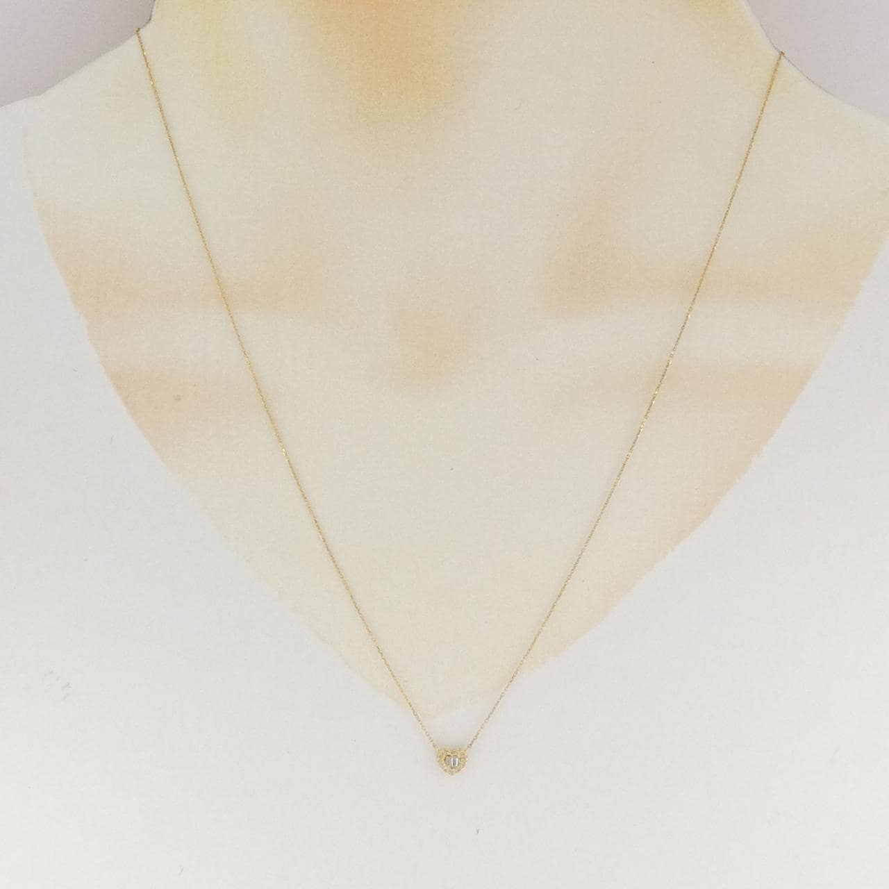 K18YG ハート ダイヤモンド ネックレス 0.06CT