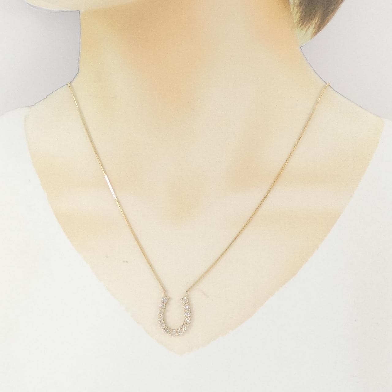 K18PG/K18YG Horseshoe Diamond Necklace 1.00CT
