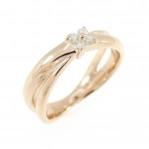 K18PG フラワー ダイヤモンド リング 0.06CT