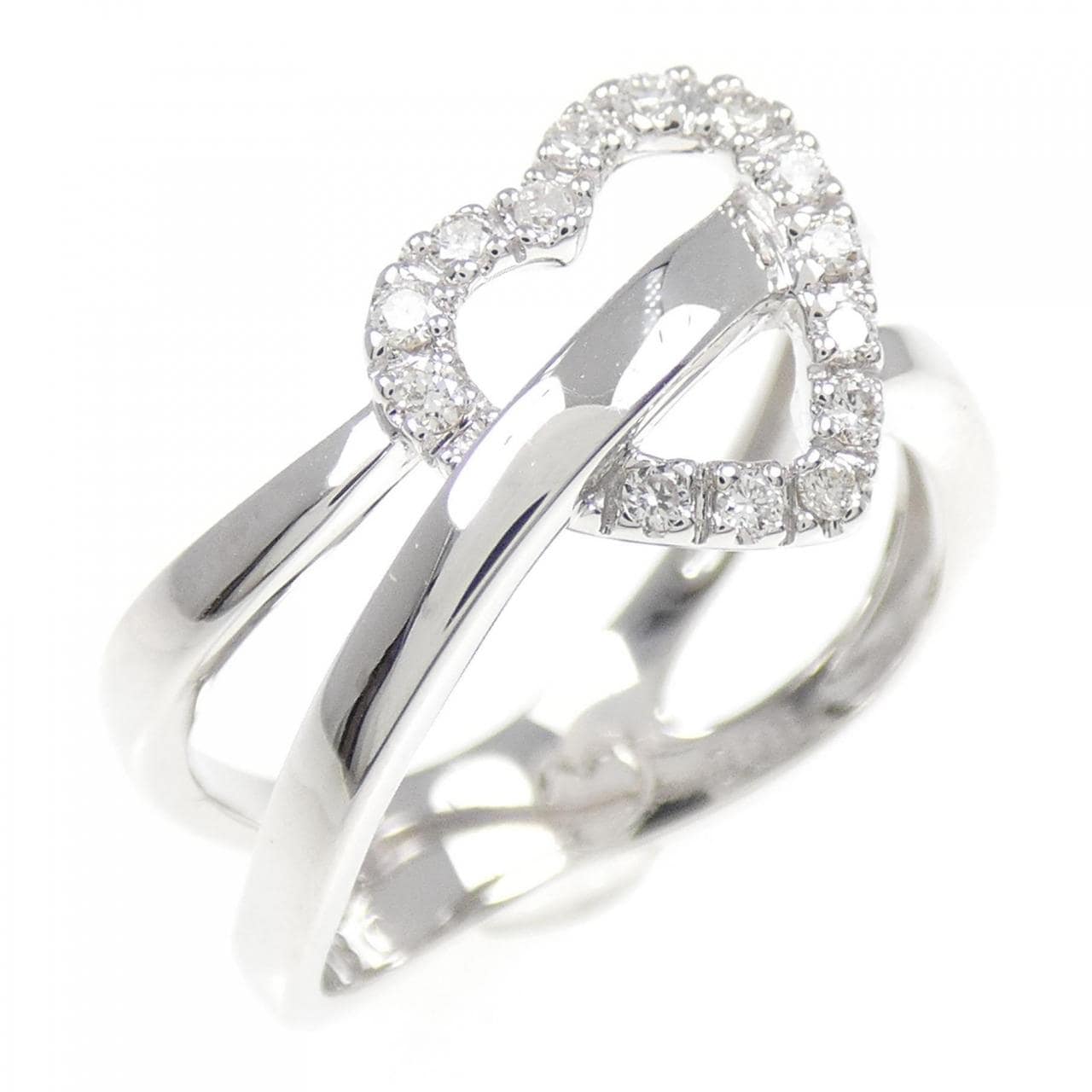 K18WG ハート ダイヤモンド リング 0.11CT