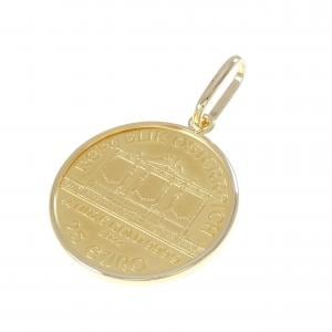 K18YG (frame) coin pendant