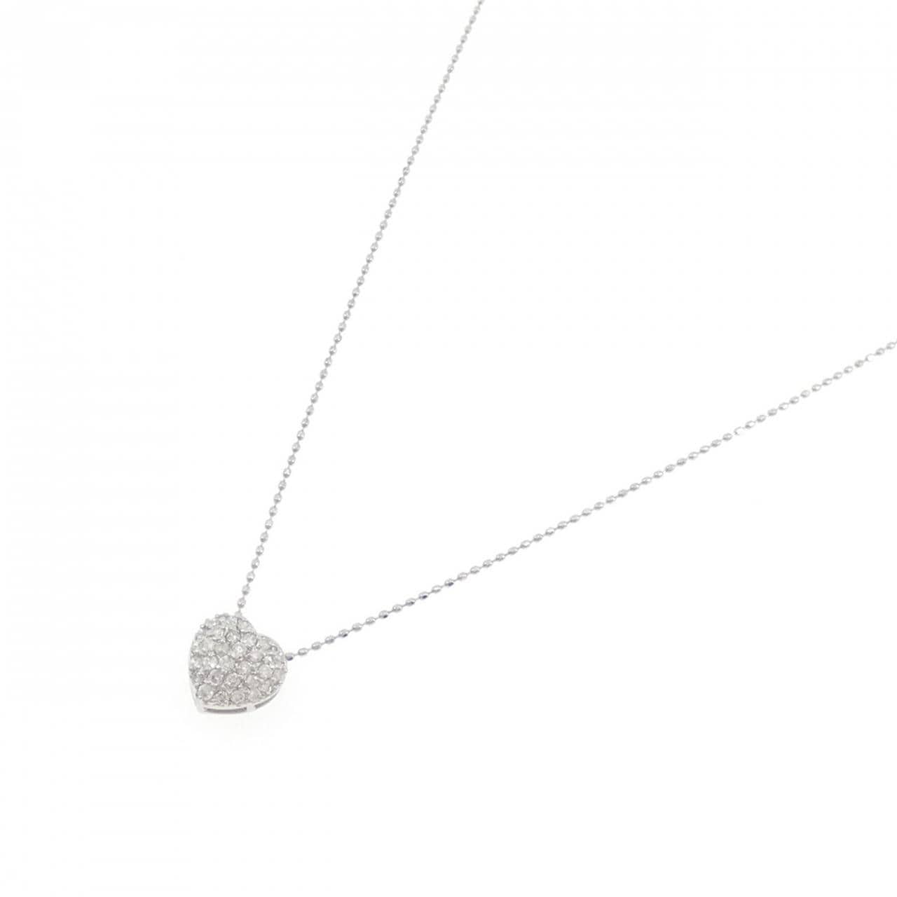 PT900/PT850 ハート ダイヤモンド ネックレス 0.30CT