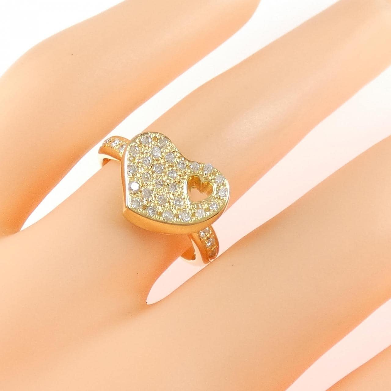 K18YG ハート ダイヤモンド リング 0.27CT