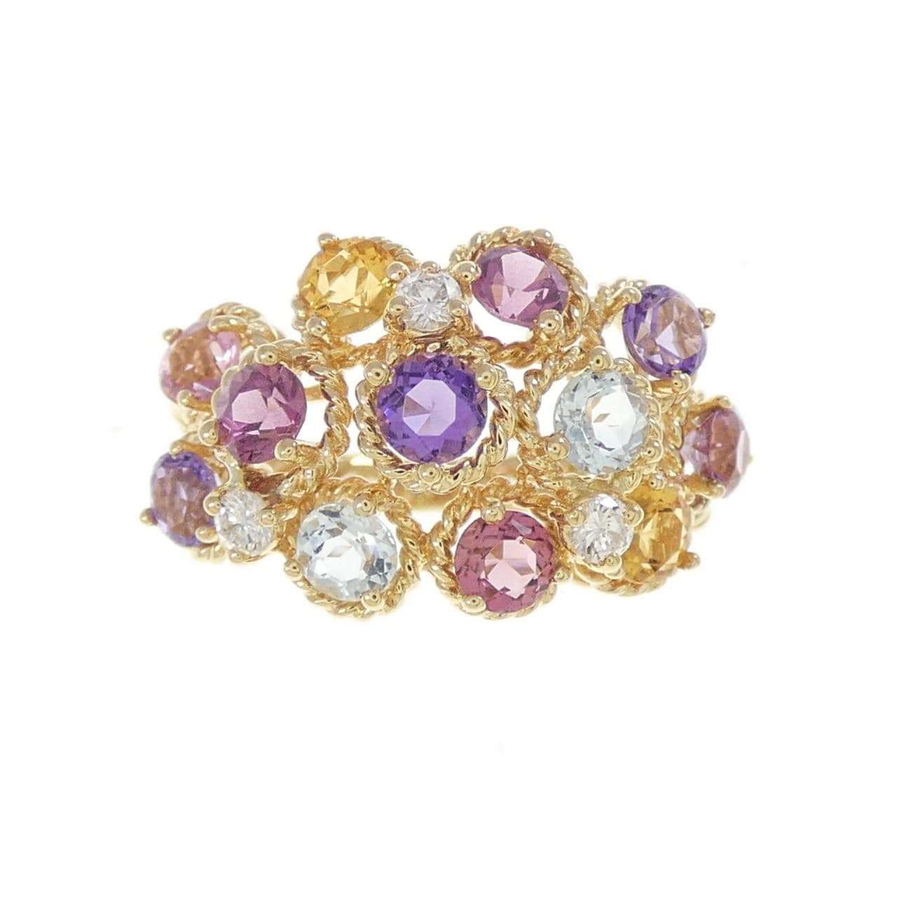 K18YG カラーストーン リング