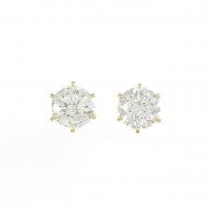 【リメイク】K18YG/ST ダイヤモンド ピアス 1.048CT 1.103CT G I1 VG-GOOD