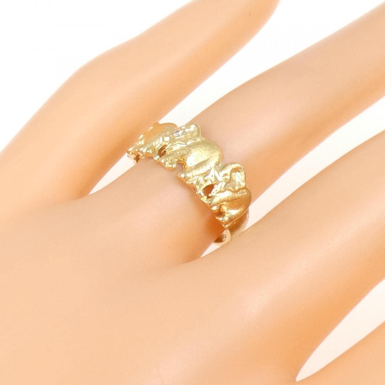 K18YG大象鑽石戒指0.01CT