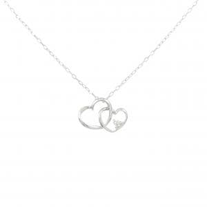 K10WG ハート ダイヤモンド ネックレス 0.01CT