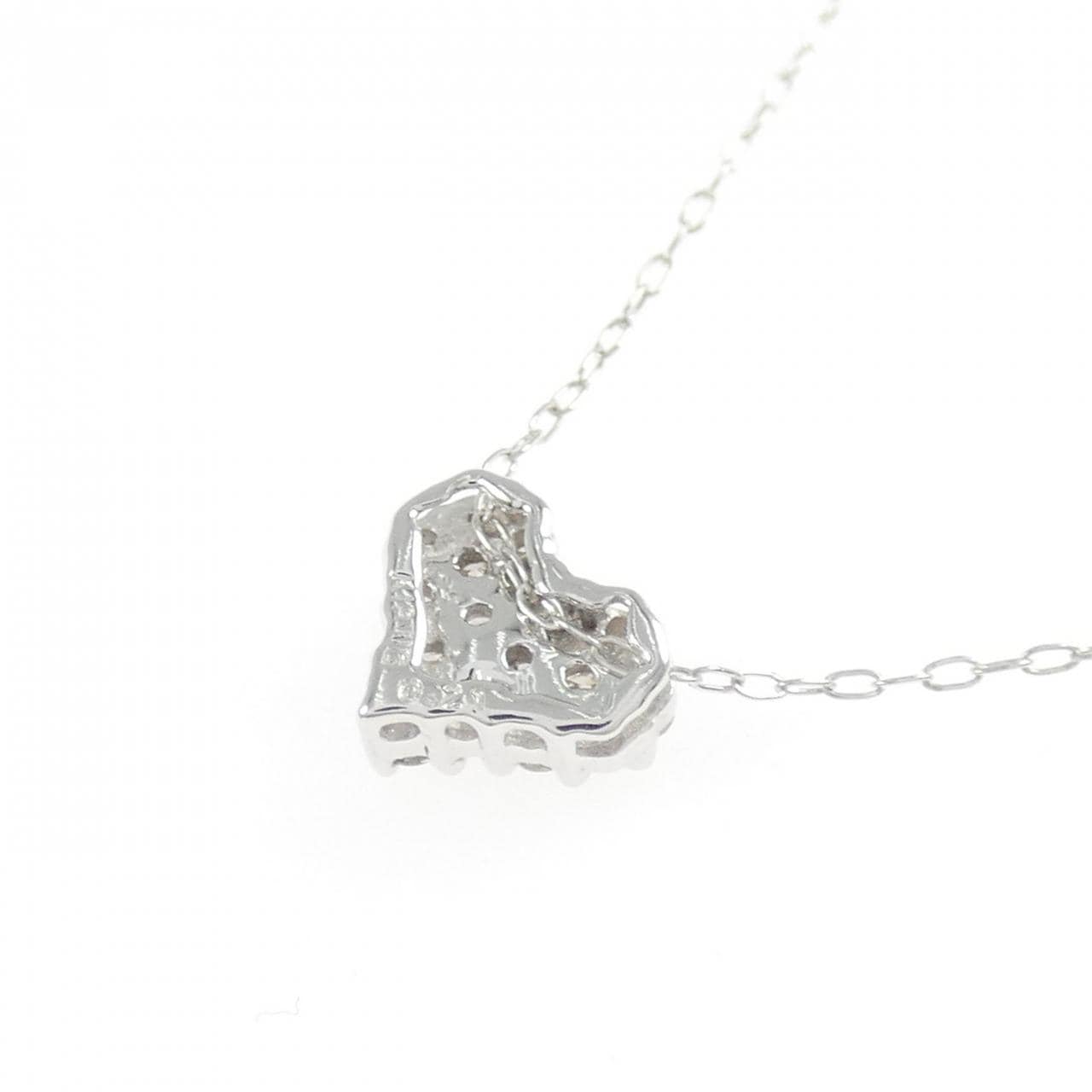 K18WG ハート ダイヤモンド ネックレス 0.21CT