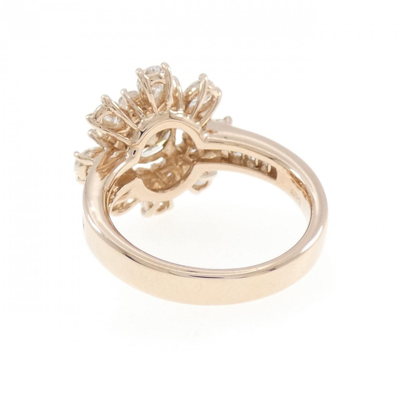 K18PG フラワー ダイヤモンド リング 1.238CT