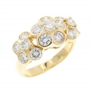 K18YG フラワー ダイヤモンド リング 1.23CT