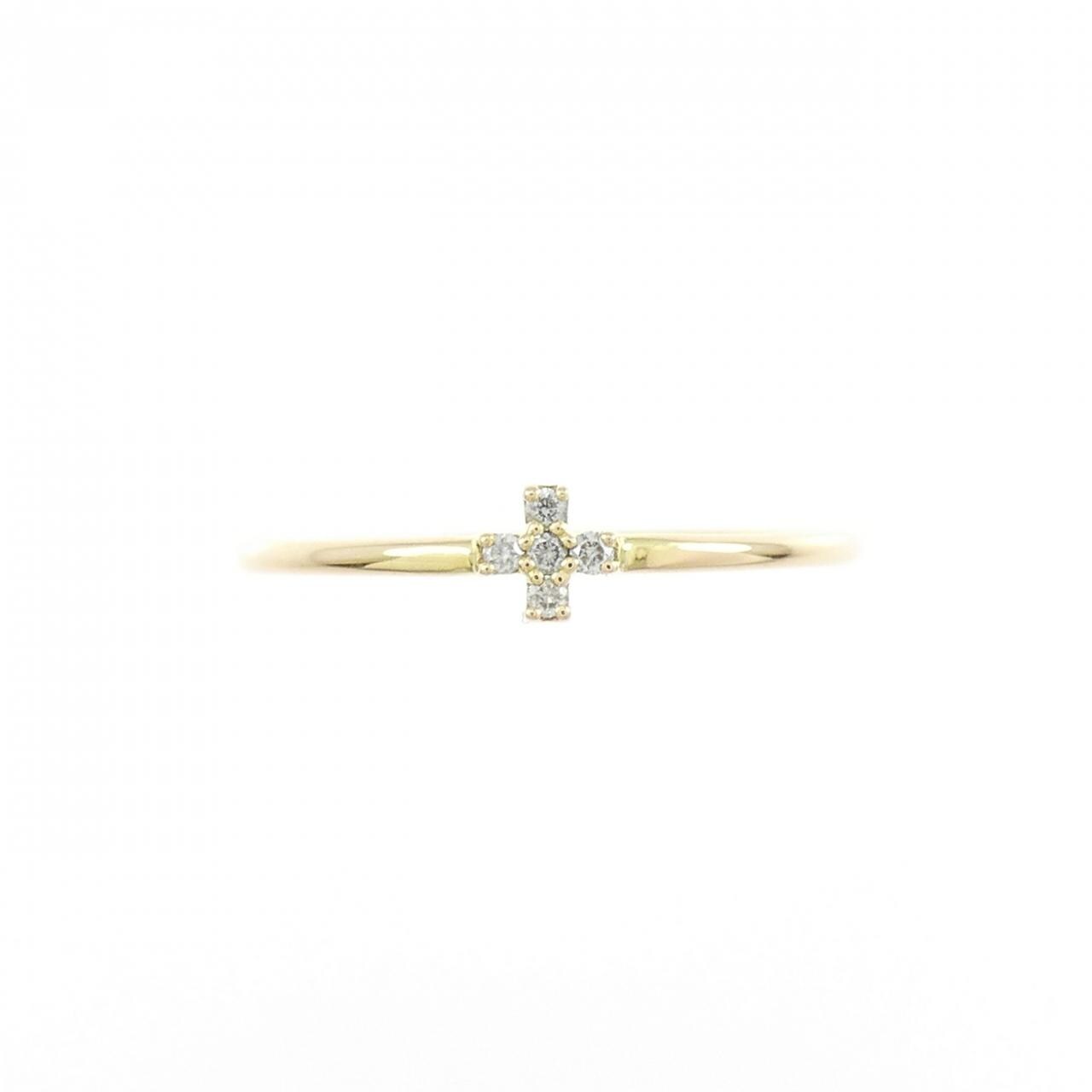 K18YG cross Diamond ring