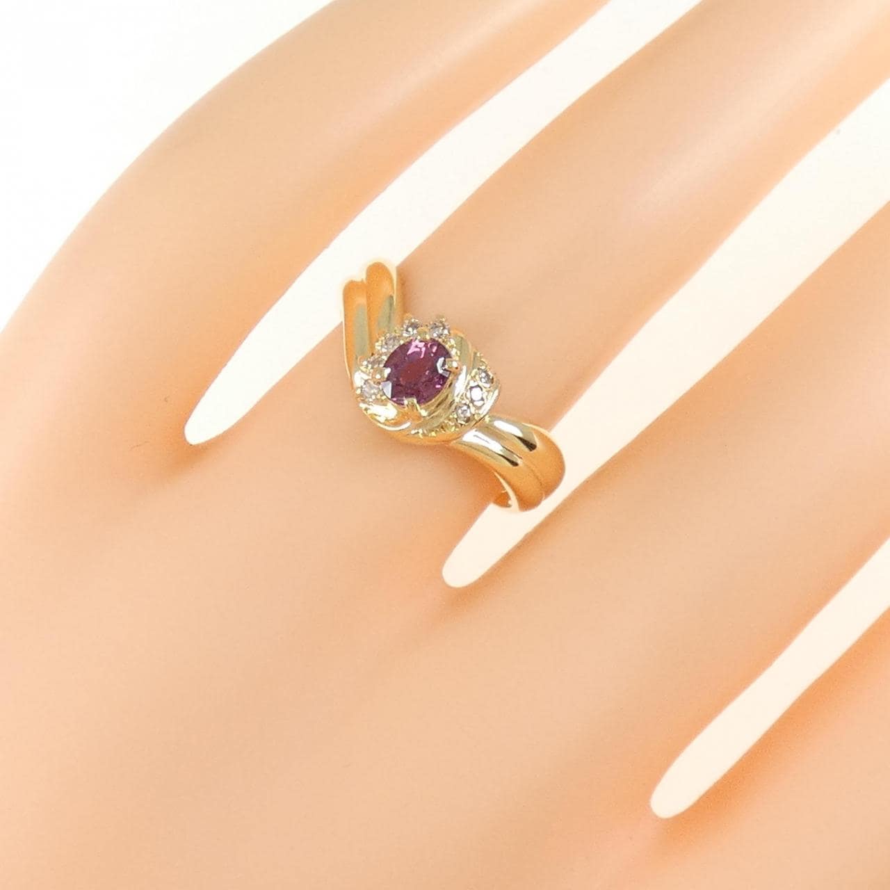 K18YG ルビー リング 0.40CT