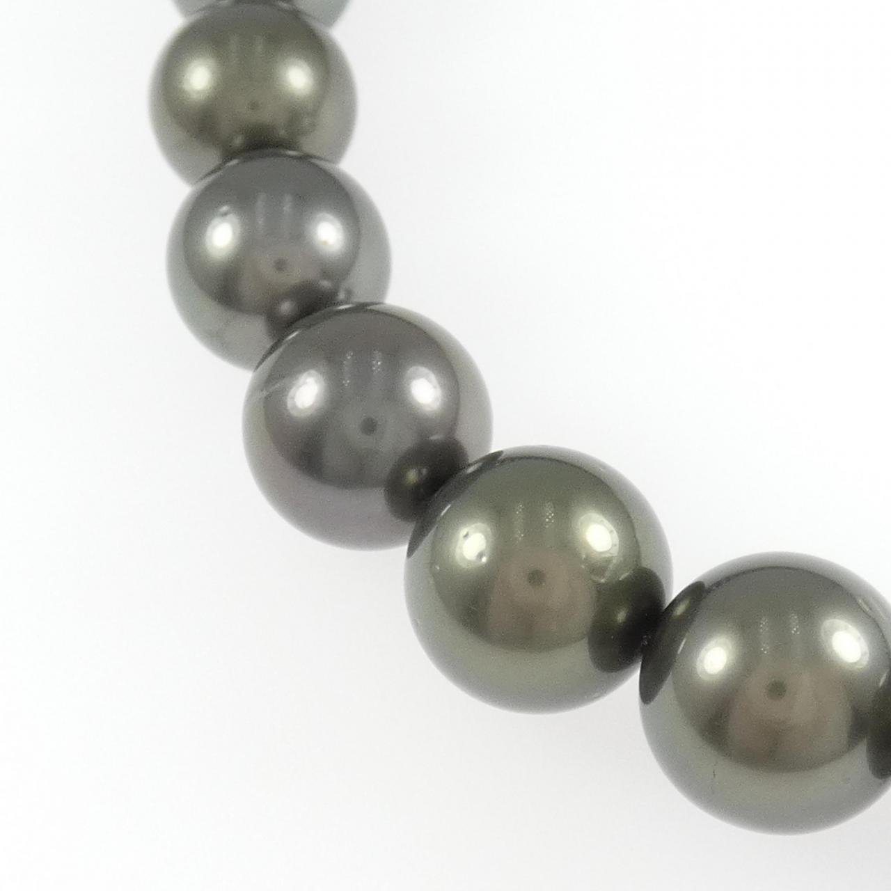 シルバークラスプ 黒蝶パール ネックレス 9-11.5mm